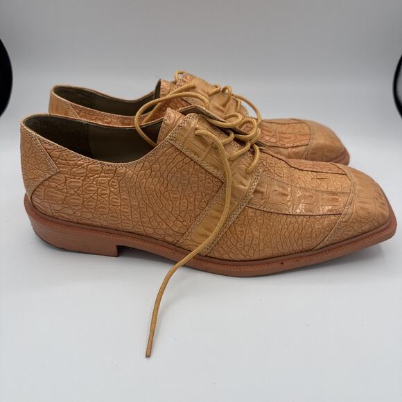 Hugo Vitelli Mens Orange Ostrich Dress Shoes Size 10 In Box main image 5